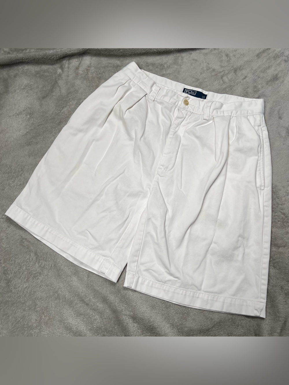 Vintage Polo Ralph Lauren Tyler Shorts Men 30 White Pleated Preppy Baggy Y2K